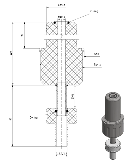 Expendable tube adapter diagram