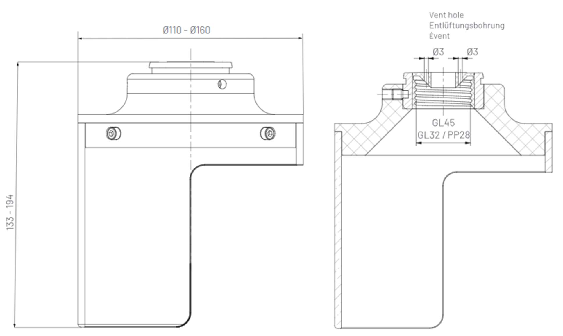 splash guard adapter diagram two parts